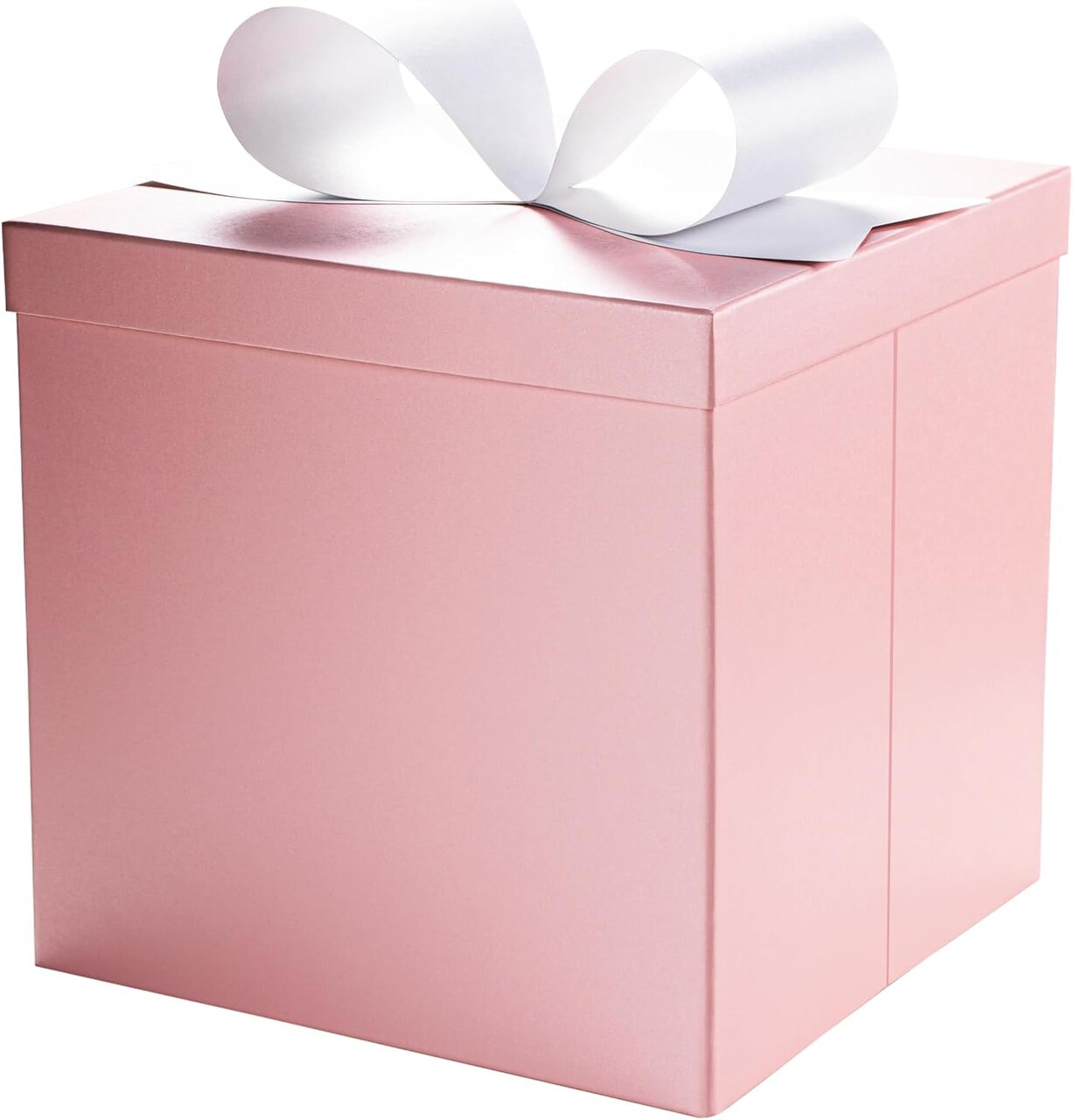 Large Gift Boxes with Lids, 10x10x10 Inches Pink Square Foldable Gift Boxes for Birthday, Wedding, Christmas, Baby Shower, Party, All Occasion